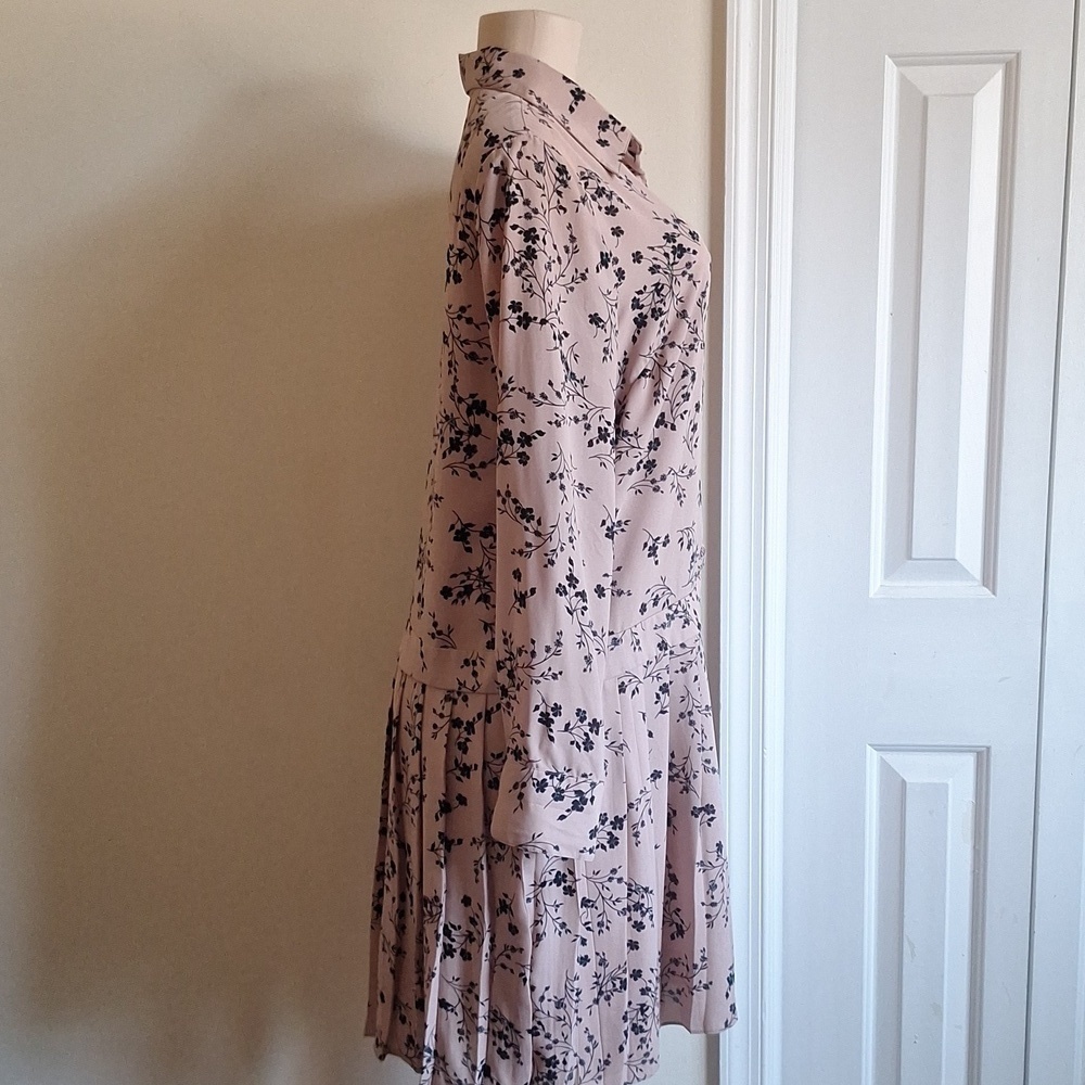 Nanette Lepore Blush Pink Floral Long Sleeve Dress – Size 8 - Picture 11 of 14
